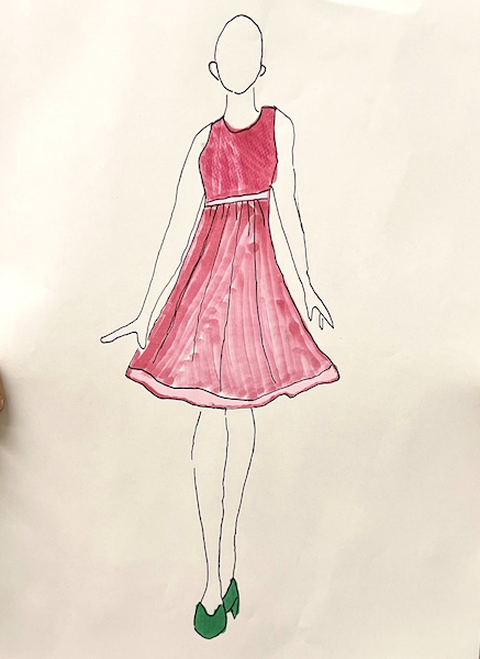 短い時間でしたが、きれいな洋服の絵がかけるようになって、楽しく体験できよかったです。